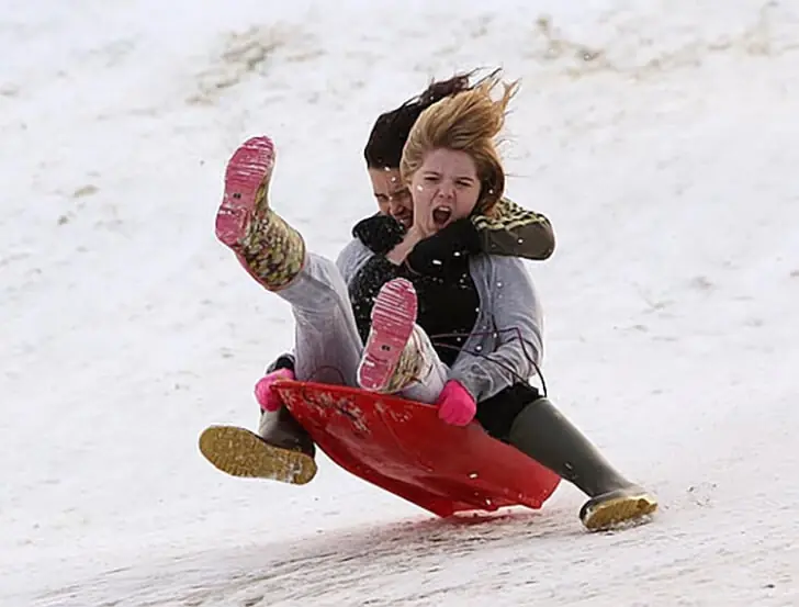 Unexpected Thrill on a Shared Sled